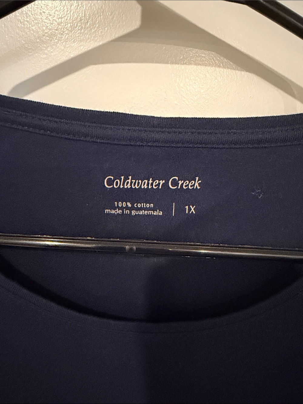 NWT Coldwater Creek Women’s Navy Crewneck Short Sleeve Tee - Picture 2 of 4